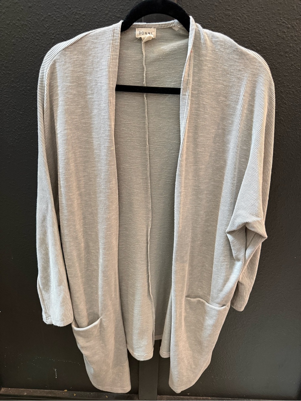 DONNI. Light Gray Open-Front Cozy Cardigan